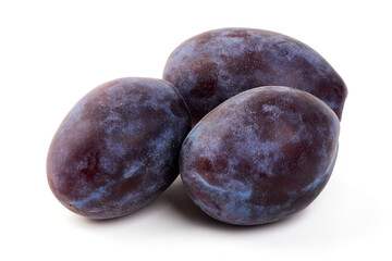 Plums, isolated on white background