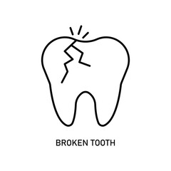 Icon a broken tooth, isolated against a clean background.