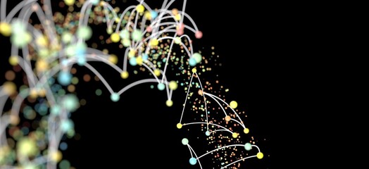 Stock photo of vibrant, interconnected nodes and lines.  Perfect for technology, network, and connection concepts.