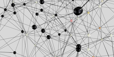 Obraz premium Abstract image depicting a network of interconnected nodes. Ideal for technology, data, and connection concepts.