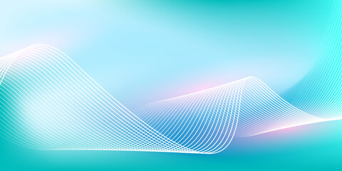 Abstract blue gradient background with shining lines waves. Minimalist background for banner, poster, cover, brochure, flyer, website