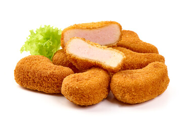 Chicken Nuggets Pile, isolated on white background