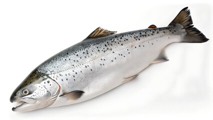 Obraz premium Atlantic Salmon Fish Isolated on White Background