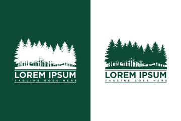 Pine Forest Landscape Logo