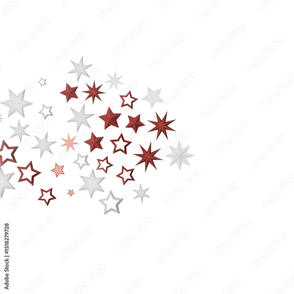 Poster abstract background with red and white stars.