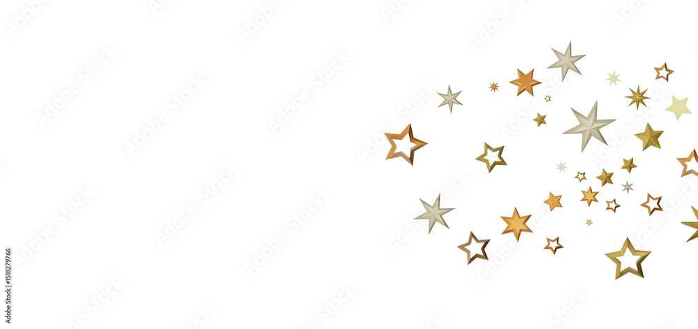 Poster A minimalist design featuring golden stars scattered on a black background, creating a sense of wonder and magic.