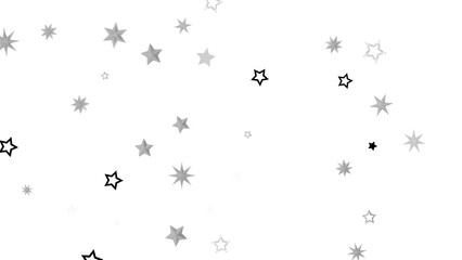 A black background with white stars scattered across the surface in various sizes. The stars have a shiny, glittery effect and create an abstract, cosmic, and decorative feel.