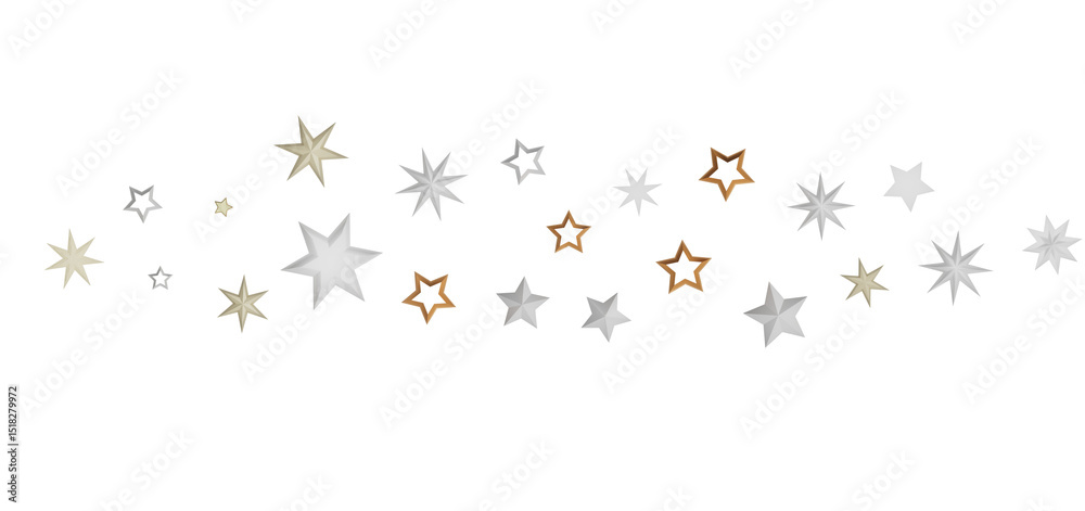 Poster an image of stars of different sizes and colors on a black background, symbolizing hope, magic and t