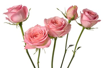 Obraz premium pink roses on white background