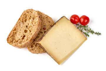 Cheese, Manchego Wedge, Isolated White Background