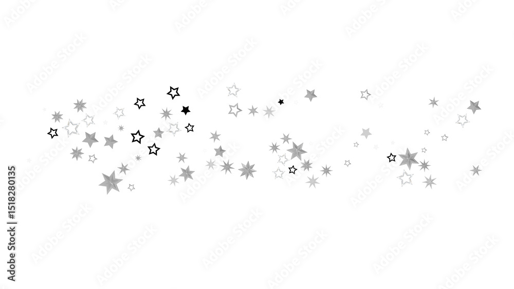 Poster a beautiful abstract background with shimmering silver stars against a black backdrop.