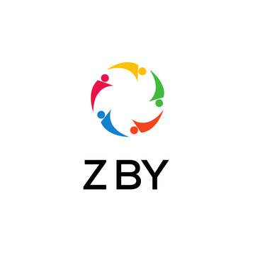 ZBY Letter logo white background