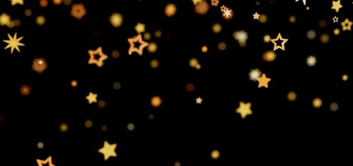 Abstract background with gold stars on black. Perfect for holidays, celebrations, and more!