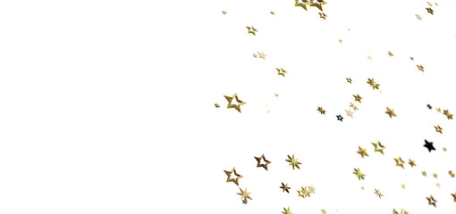 Elegant golden stars scattered on a white background. Perfect for celebrations, holidays, and more!