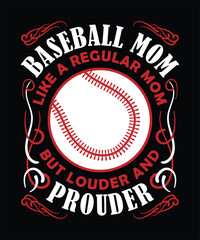 Baseball Mom &mdash; Like a Regular Mom but Louder and Prouder t shirt design