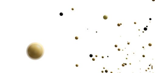 Modern abstract background with gold and black spheres. Perfect for website banners or presentations.