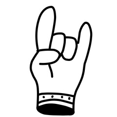 Hand Drawn hand sign icon