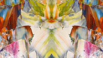 Fototapeta premium Abstract art background . Hand painting artwork on canvas .