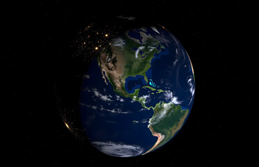 Obraz premium Earth Night View From Space