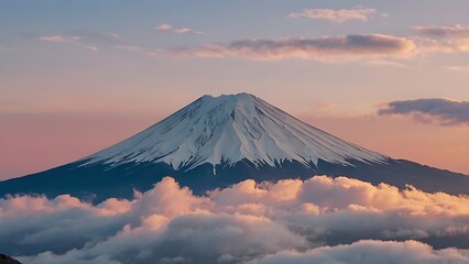 mount fuji in winter