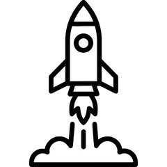 Minimalist rocket launch icon design