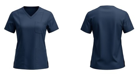 Navy V-Neck: Front & Back