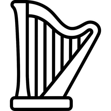 recommend clip art: Clean vector harp with bold lines