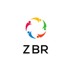 ZBR Letter logo white background