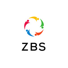 ZBS Letter logo white background