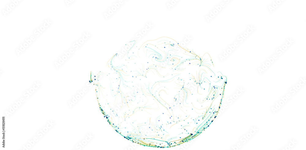 Poster intricate swirling pattern in teal and green hues. perfect for design backgrounds.