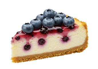 Isolated Blueberry Cheesecake Slice
