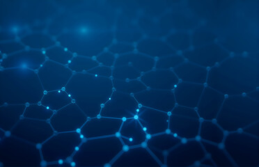 Blue Tech Molecular Structure Background