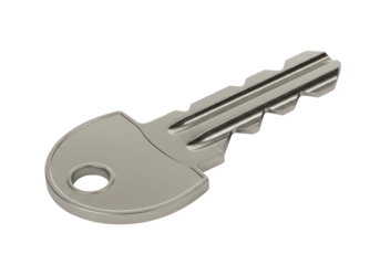 Isolated Silver Metal Key
