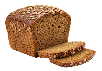 Isolated Sliced Loaf of Dark Sunflower Seed Bread