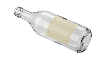 Isolated Empty Wine Bottle