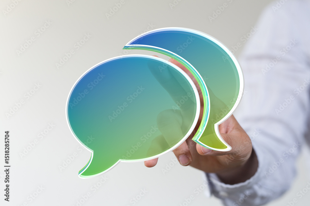 Poster abstract image of speech bubbles. ideal for communication, conversation, and teamwork concepts.