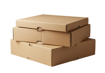 Isolated Stack of Brown Cardboard Boxes