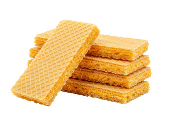 Isolated Stack of Crispy Waffle Cookies