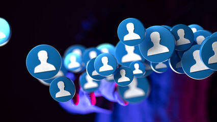 Abstract image depicting a vast network of social media connections. Ideal for technology and...