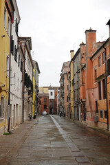 Old canals and streets in Chioggia, Italy
