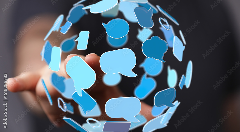 Aufkleber abstract image depicting global communication and social media networking. perfect for technology an