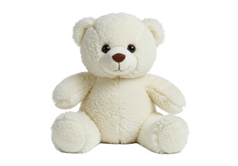 Isolated Soft White Plush Teddy Bear Toy