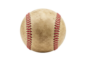 Isolated Worn and Weathered Baseball with Red Stitching
