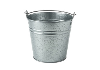 Isolated Galvanized Metal Bucket with Handle