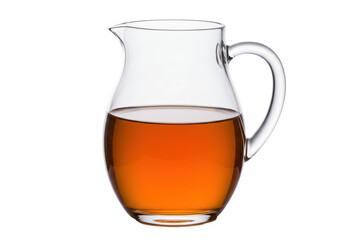 Isolated Glass Pitcher Filled with Amber Liquid