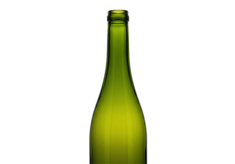 Isolated Elegant Empty Green Wine Bottle