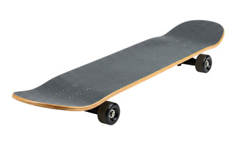 Isolated Blank Skateboard Deck with Black Wheels