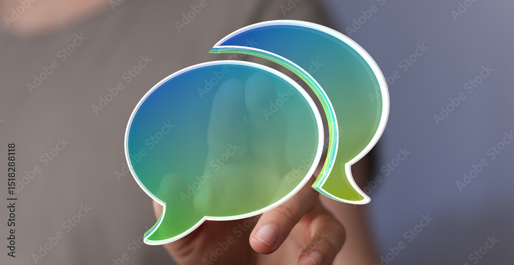 Poster Abstract image of vibrant speech bubbles. Ideal for communication, conversation, and connection concepts.