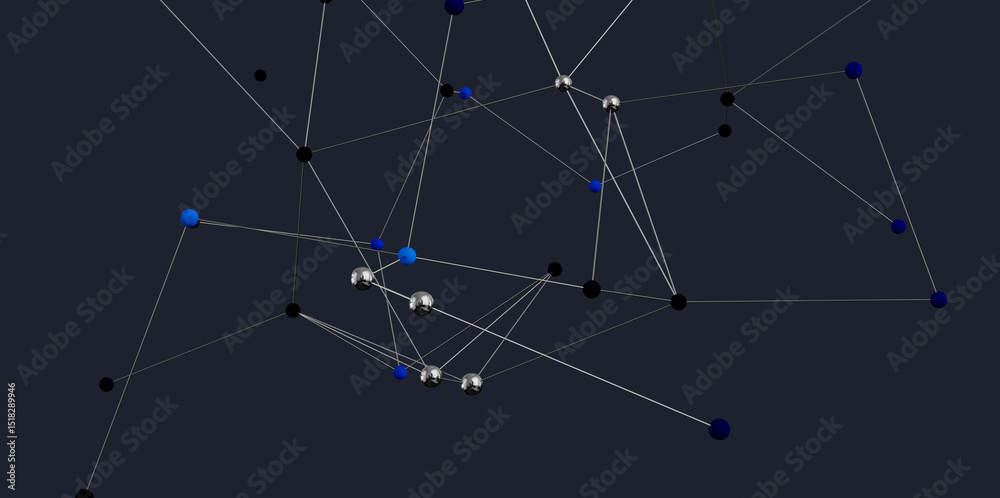 Poster Stock photo of an abstract network.  Nodes and lines represent connections.