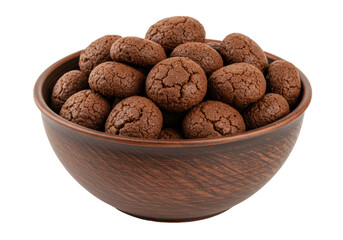 Isolated Bowl of Dark Chocolate Cookies